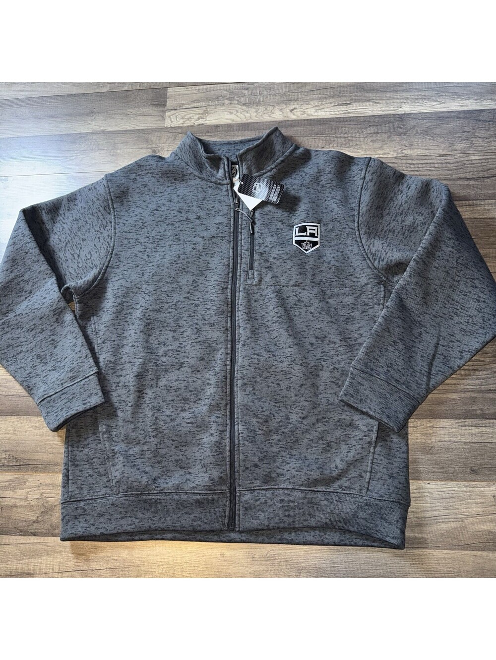 LA Kings NHL Men’s Large Full Zip Jacket Heather Gray NWT Official Licensed Prod